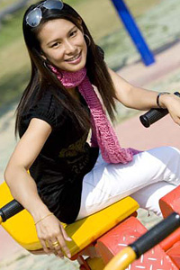 Beautiful Thai Lady at the park