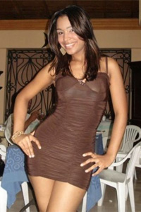 Dominican bride in a tight, sexy dress