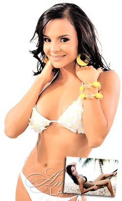 Hot Mexican girl in a white bikini