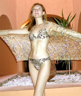 Hot Belarus girl in Leopard Bikini