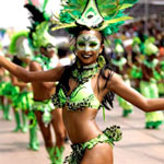 Barranquilla carnival girl in green