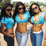 Three sexy Medellin bar girls