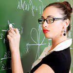 Sexy Feminist at blackboard