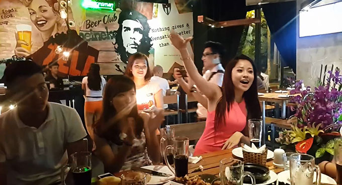 Hanoi girl having fun on date 