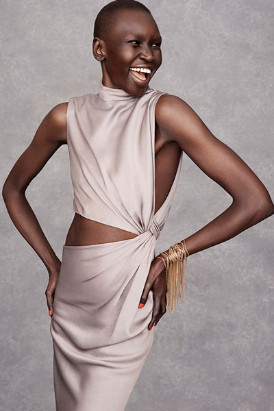 the happy face of Alek Wek