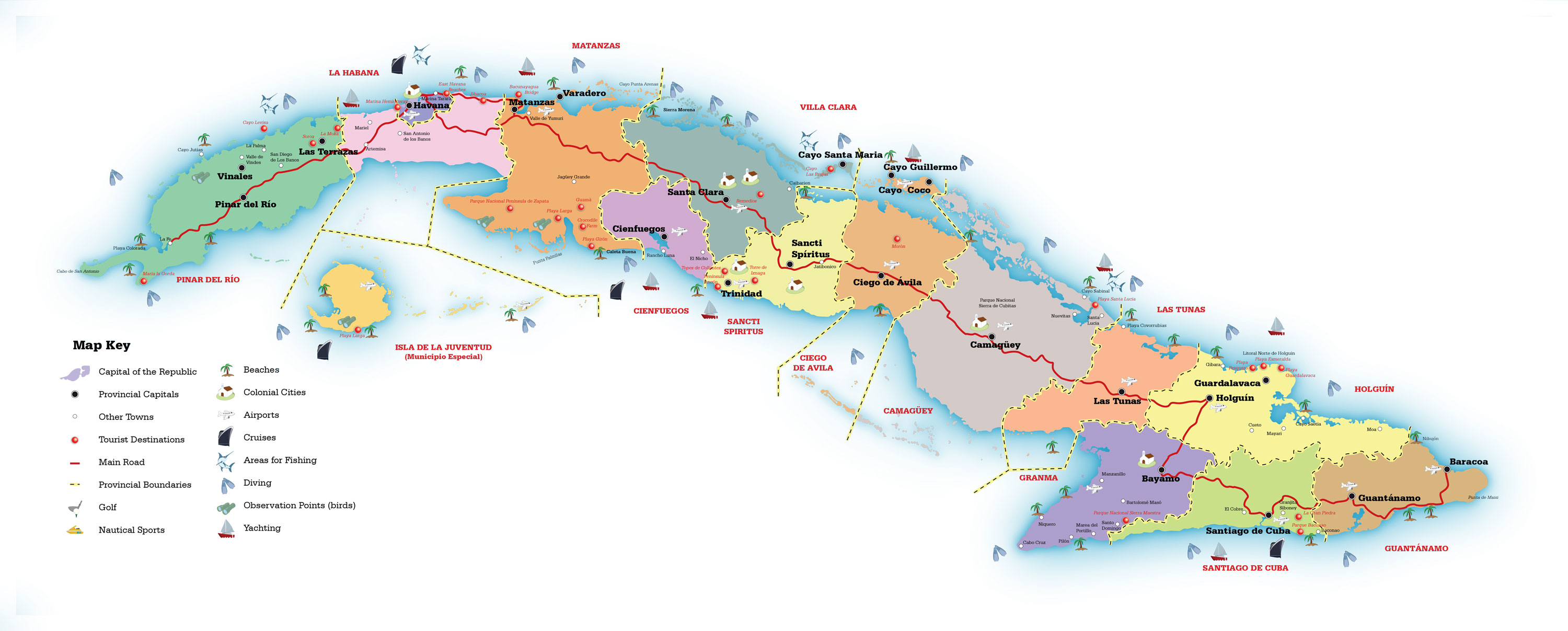 Tourist map of Cuba