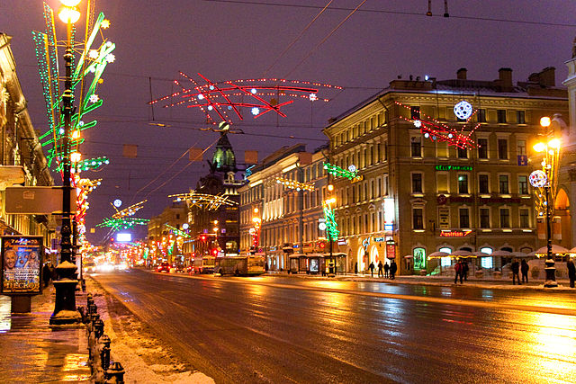 Nevsky prospect at night