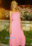 Dominican girl pretty in pink polkadot dress