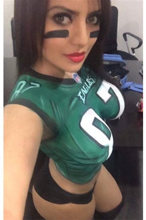 Costa Rican girl sexy in jersey body paint