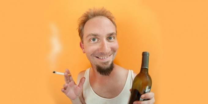 man holding beer and a smoke