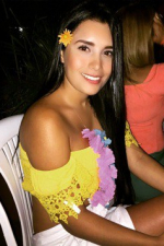 Mexican model in a yellow tube blouse