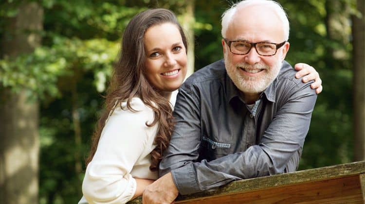 younger woman happy with her older man