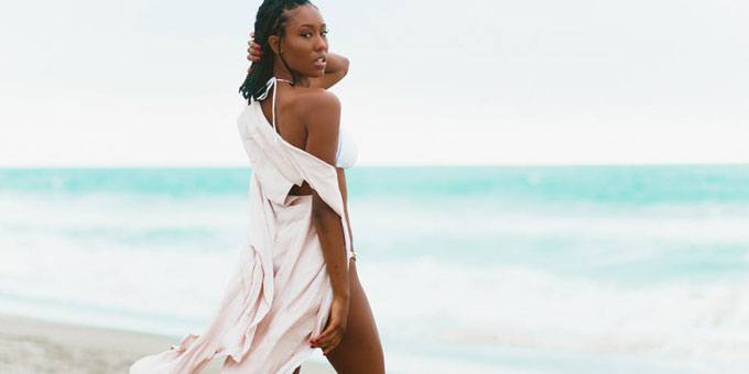 African girl at the beach