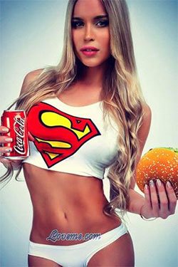 Anna from Russia holding food