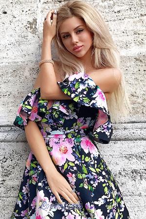 sexy Ekaterina in a floral dress