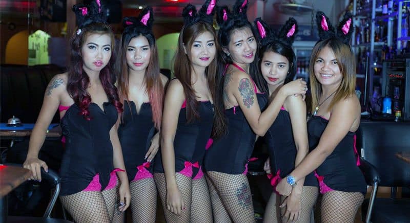 cute Thai Bargirls with bunny ears