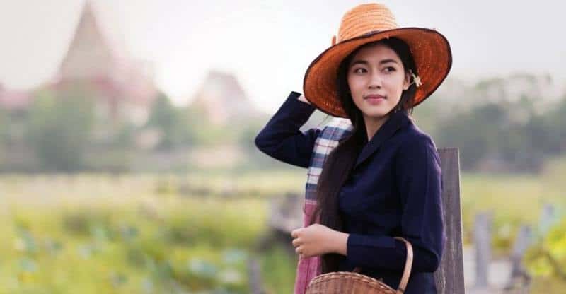 simple Cambodian girl at the farm