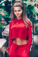 cutie Arab girl in a red sporty clothes