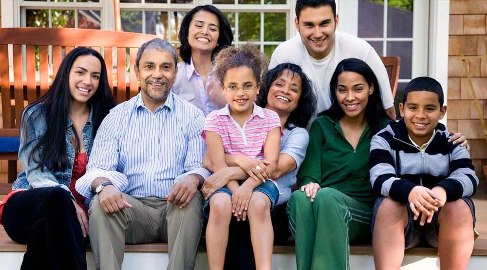 portrait of a happy Latin family