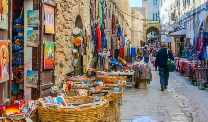 beautiful and colorful streets in Morocco