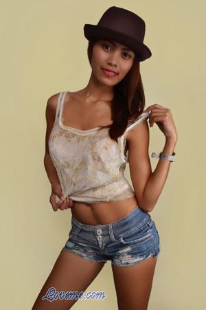 Filipina babe wearing a hat and daisy dukes