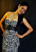 Filipina girl wearing a zebra printed dress