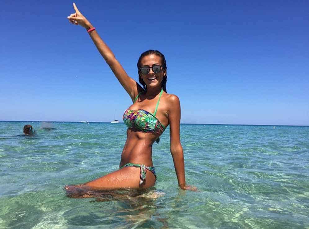 Giorgia Palmas enjoying the beach