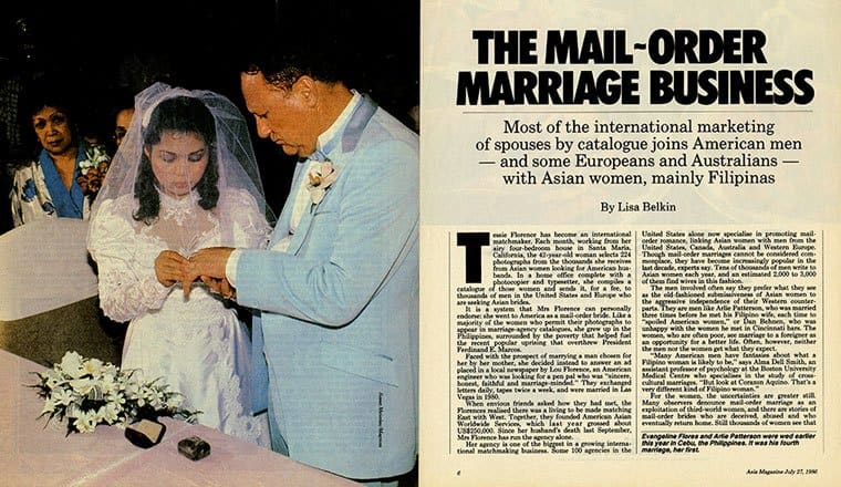 Mail order marriage business article from early 80s