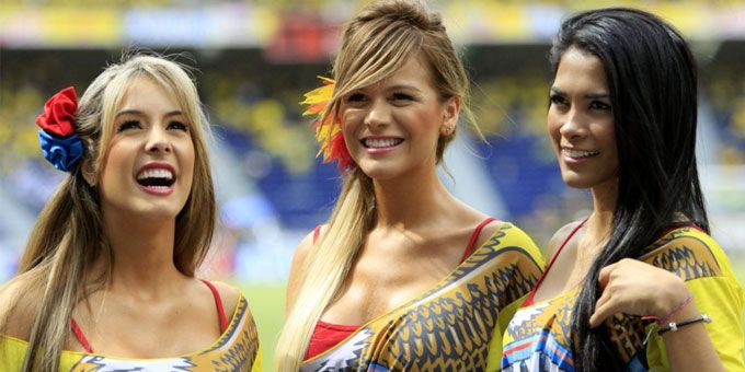 Beautiful Colombian women at event