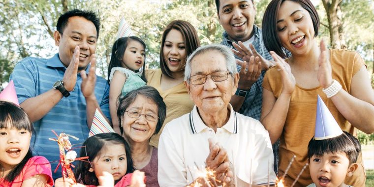 happy family during a birthday