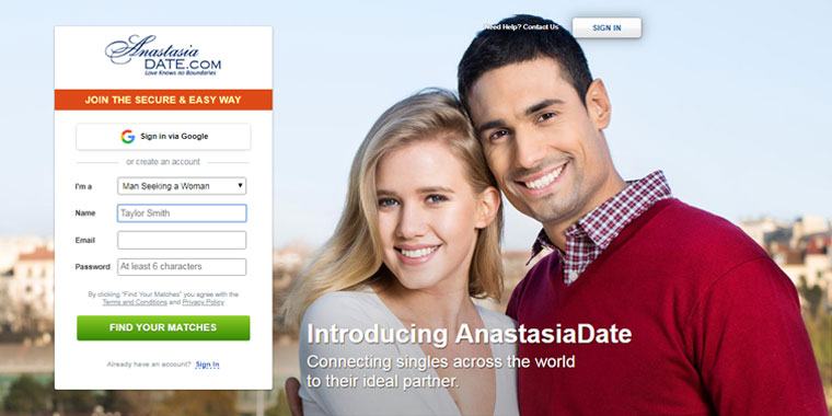 Anastasia date front page