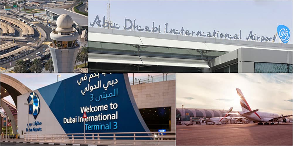 Dubai and Abu Dhabi international airports