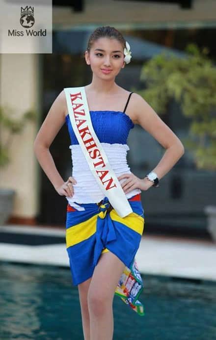 Ainur Tolyeuova at the Miss Kazakhstan World 2013 competition