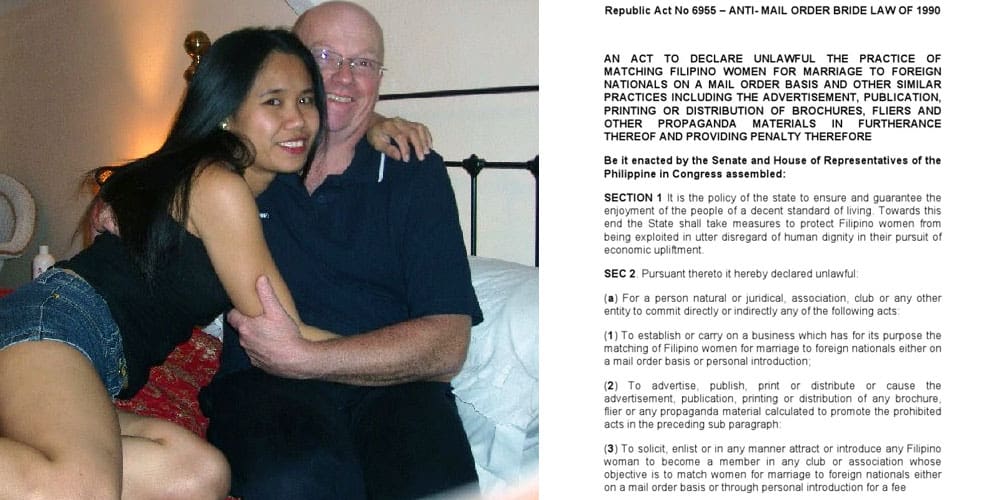 Filipina bride and foreigner man and Philippine law