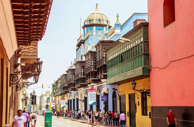 busy street in Lima, Peru